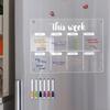 TYU367 Magnetic Acrylic Weekly Memo Board & Planner for Refrigerator