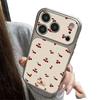 Cherry Pattern Sheepskin Anti Drop Protective Phone Case Compatible With Apple Iphone