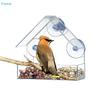 Clear Acrylic Window Bird Feeder with Suction Cups,House-Shaped Wild Bird Feeders for Outside,Garden & Window Viewing
