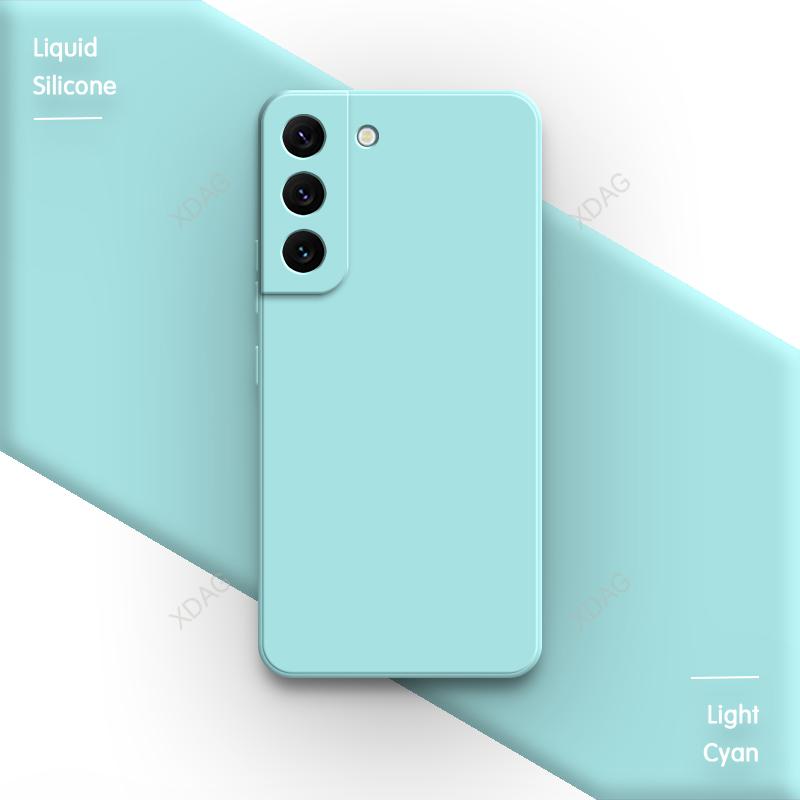 Original Soft Phone Case for Samsung Galaxy S22 Plus Ultra S22+ S22Plus 5G Capa Candy Liquid Silicone Lens Protection Back Cover