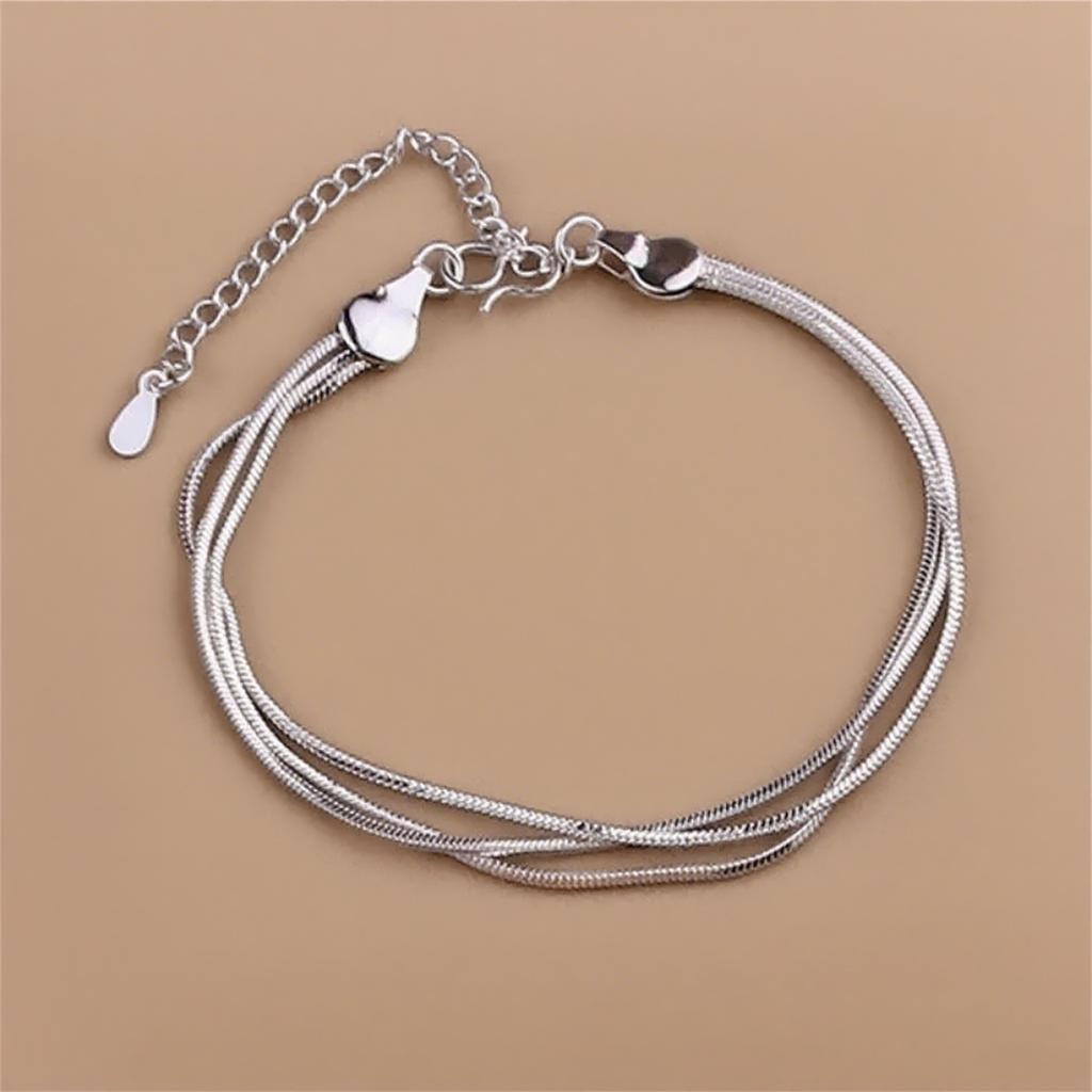 925  Silver 6MM Chain Bracelets For Women Men Fashion Simple Geometric Hollow Lobster Clasp Bracelet Engagement Jewelry