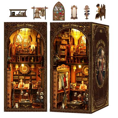 CRESYMME Miniaturhaus Puppenhaus Bücherregal-Einsatz-Set, Holz DIY 3D Hobby Handgefertigt (Die Geschichte des königlichen Schneiders)