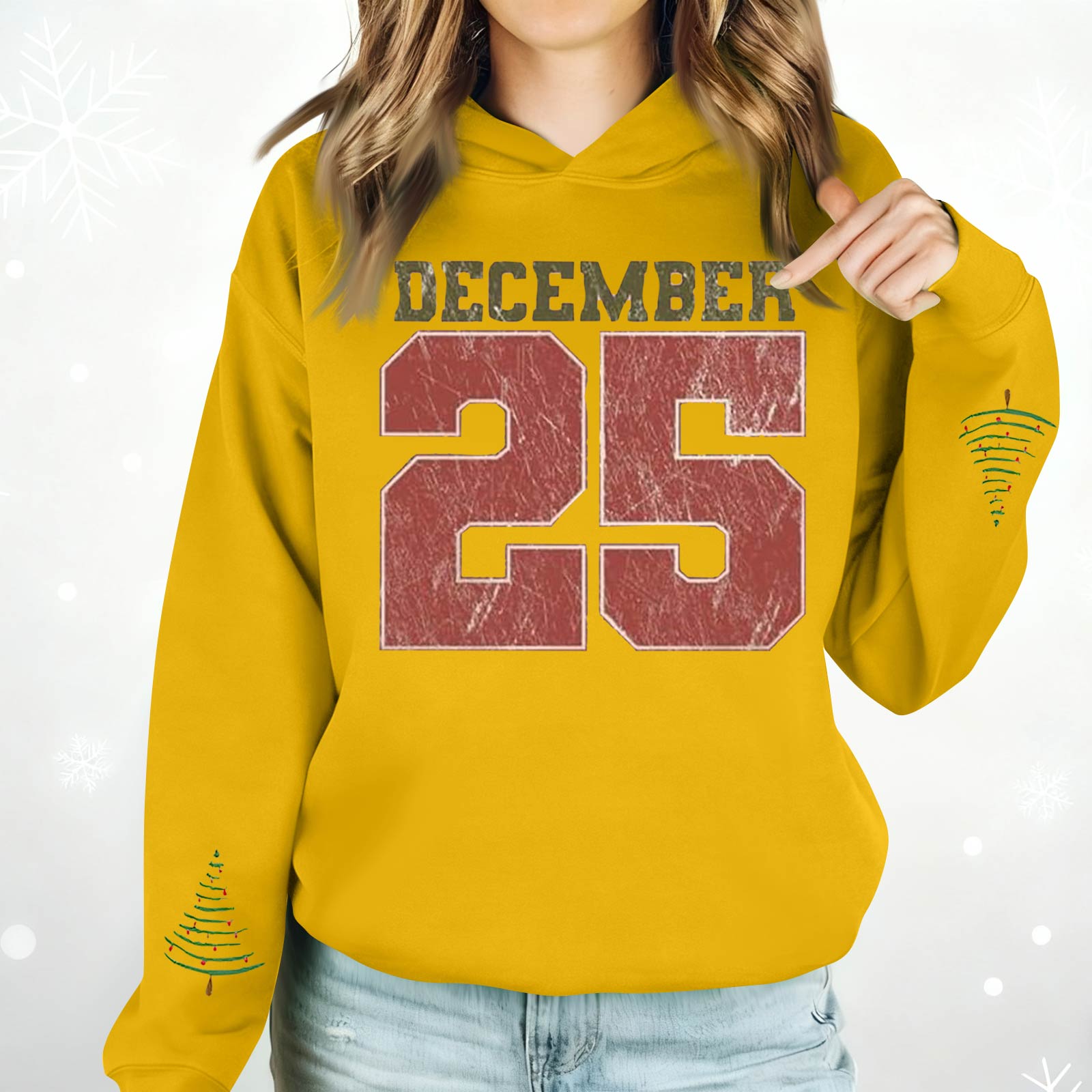 

Ladies Fashion Casual Long Sleeve Printed Round Neck Hoodie Pullover Top XL жовтий