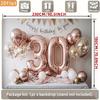 2D 30th Birthday Photography Backdrop Rose Gold Balloon & Banner Party Background