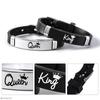 2 Pcs/Set Stainless Steel Crown Her King His Queen Trendy Sport Silicone Couple Bracelet Bangle Unisex Lover Bracelets Gift