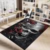 1PC Skull Roses Carpet Ultra Soft, Thick & Absorbent, Non Slip Machine Washable Mat for Entryway