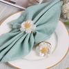 Napkin Rings, Pearls, Ins, Plastic Flowers, Napkin Clasps, European Style, Metal Napkin Rings, DIY Hotel Restaurant Countertops, Wedding Decorations