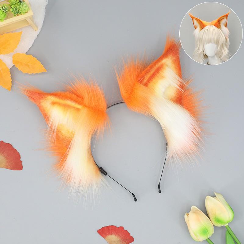 Flauschiges Tierohren-Stirnband Cosplay Anime Convention - Fuchs Wolf Luchs Ohren Aus Weichem Plüsch Verstellbar Eine Größe