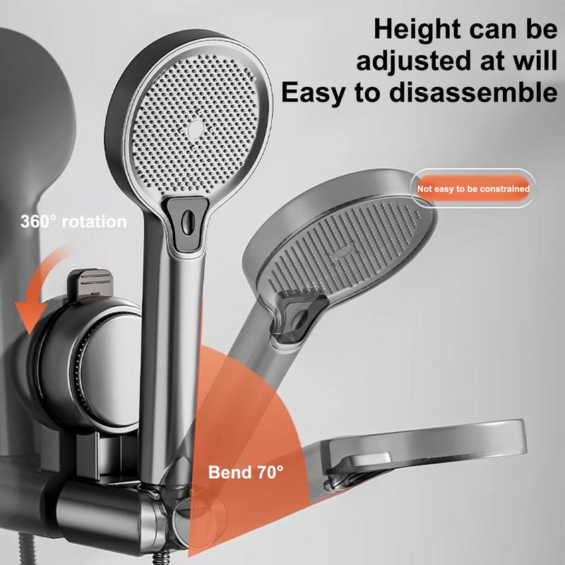 Shower Head Support Mural Douche Suction Cup Holder 360 Adjustable Plating Shower Rail Head Holder Bathroom Wall Mount Bracket