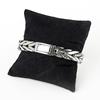 Mens Stainless Steel Cuban Link Bracelet Heavy Duty Black Oxidized Retro Gothic Punk Biker Style Jewelry Adjustable for Men