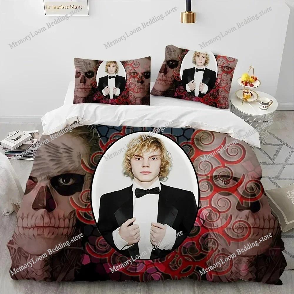 Movie Character Cool Evan Peters Movie TV Actor Bedding Set Twin/Queen Size Duvet Cover Pillowcase Soft Bedroom Decor Set