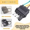 25 Inch 4-Way 4 Prong Trailer Wiring Harness Plug Male End Replacement Connector for Trailer Hitch Wire Multi-Purpose Ship Lamp Dust Cover with