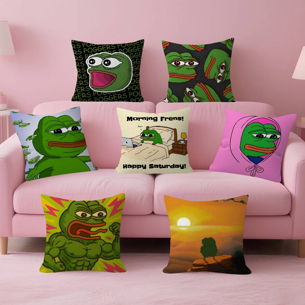 Funny PPepe The Frog Personalized Pillow Cover Kids Bedroom Wild Party Decor Pillowcase kid Birthday shower Gift