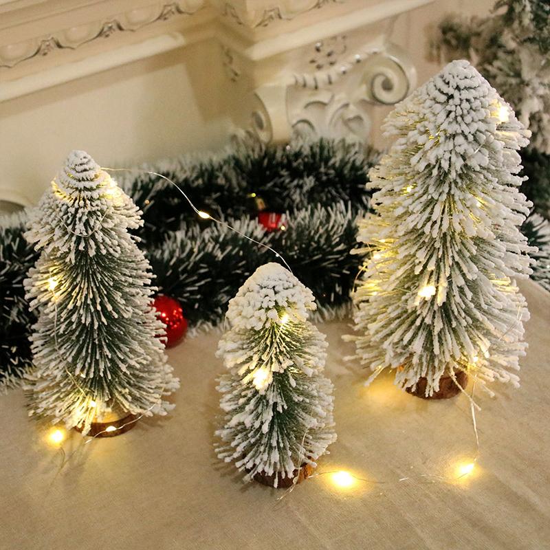 1PC Tabletop Tapered Christmas Tree Ornament Winter-Themed Mini Christmas Tree for Retail