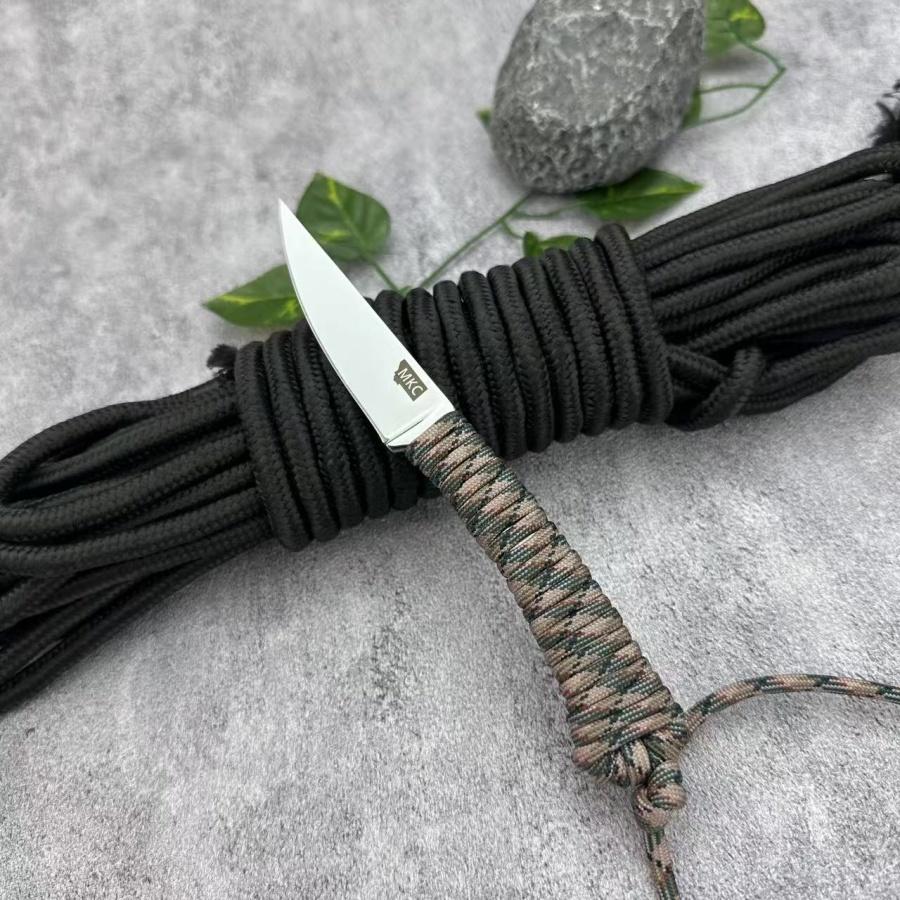 MKC Pocket Tactical Pocket Knife 440c Steel Nylon Rope Handle Outdoor Camping Survival EDC Carving Knife Window Breaker