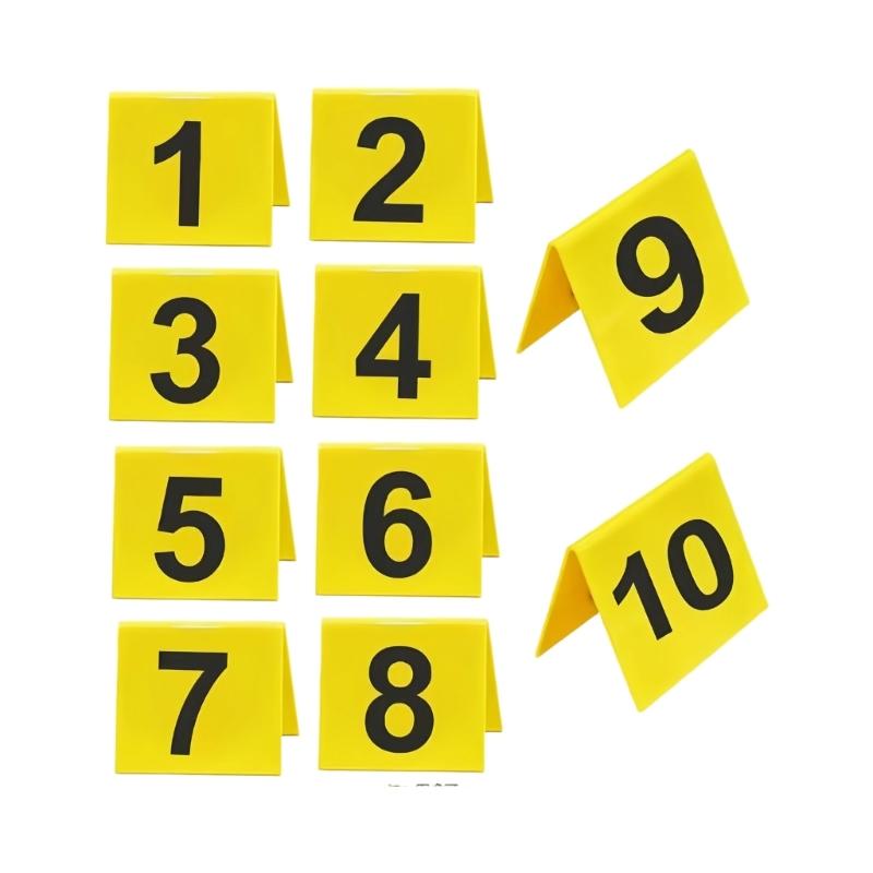 Pack of 10 Plastic Crime Scene Evidence Markers for Forensic Training and Themed Party Decorations Durable Reusable Bright Yellow Design 1