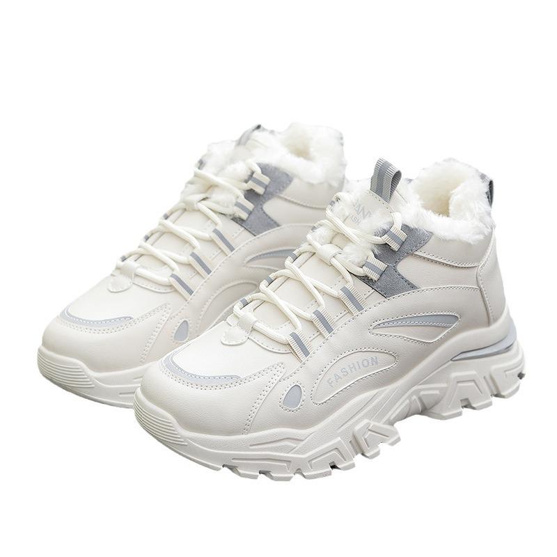 Pantofi de alergare de iarnă trendy de damă din catifea - Calzi, potriviți pentru orice ținută, adidași stilați pentru eleve