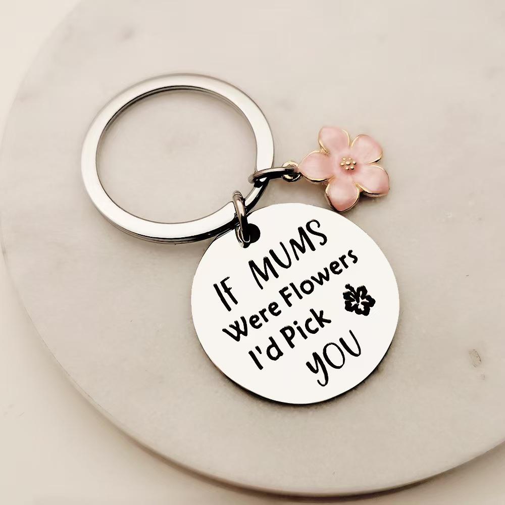 Stainless Steel Engraved Keychain Gift for Mother's Day & Birthdays with DIY Accessories