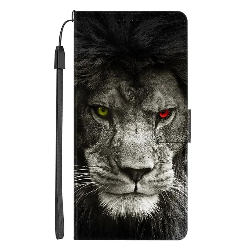 Leather Phone Case for Honor X5C Plus Case Flower Wallet Flip for Honor X5C Wolf Cute Dog PU Coque Bag for Honor Magic8 Pro 5G