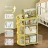 Folding Storage Rack Trolley Baby Product Storage Cart Simplicity Portability Trolley and Snack Toys Sundries Organizer Shelving