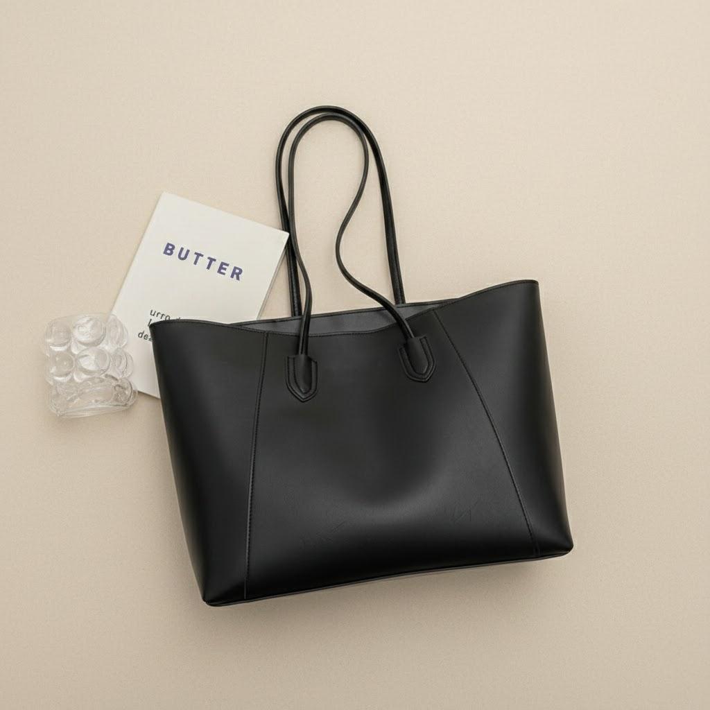 

Retro Large Capacity Women Tote Bag Versatile Shoulder Bag for Casual Commuting Travel Shopping чёрный