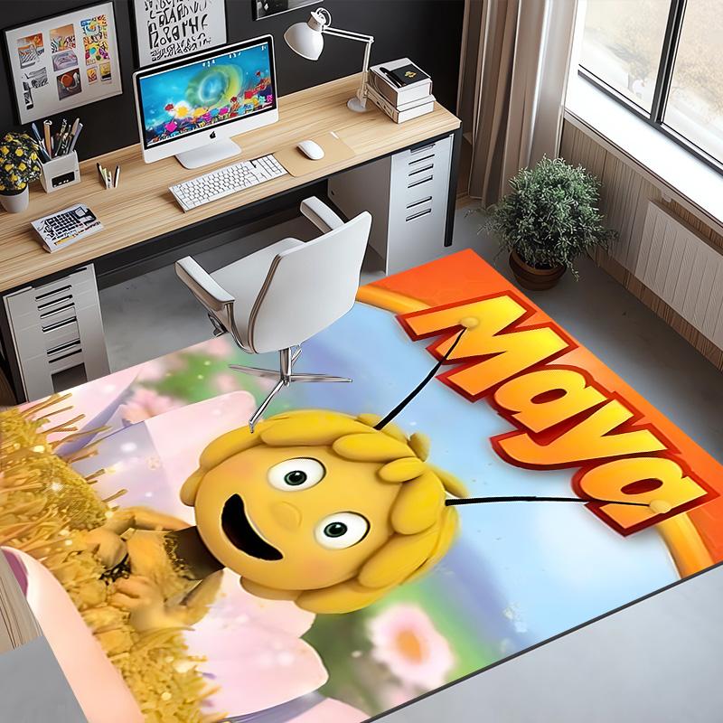 Maya the Bee Pattern Rug, Indoor/Outdoor Mat, for Picnic, Gameroom, Bedroom, Office, Living Room, Home Decor Carpet, Birthday Gift
