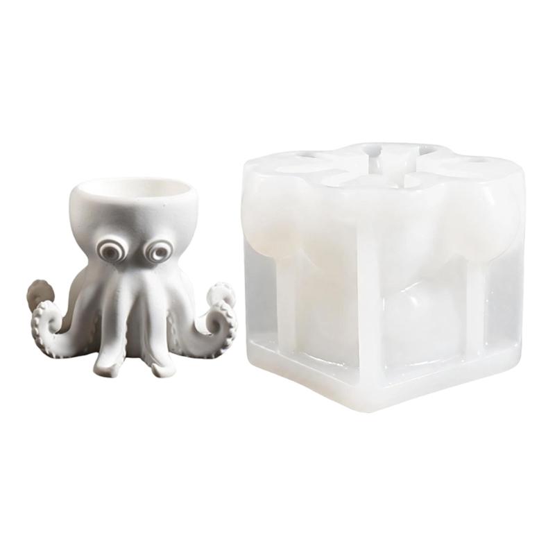 Flexible Octopuses Candle Stand Casting Molds with a Smooth Inner Pattern for Candle Making, Decorative Pour Projects, and Home Craft Work