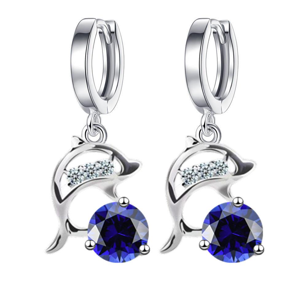 

Новая Европа и Соединенные Штаты Серьги с цирконом в виде дельфина Серьги с крутым ветром и передовым чувством EK-7