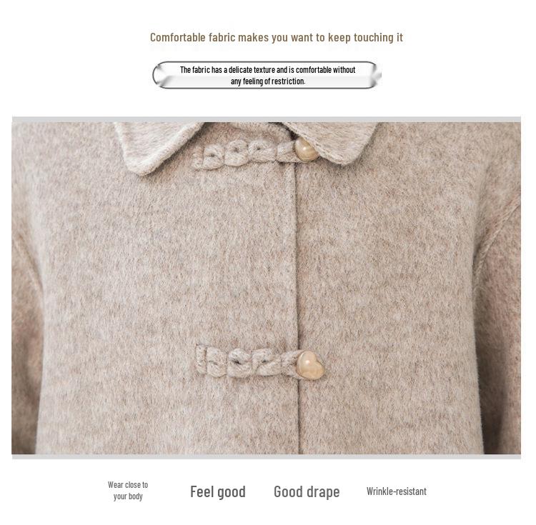 Mother's High-End Wool Coat for Middle-Aged & Elderly Women - Double-Sided, Mid-Length, Autumn/Winter Lapel Jacket