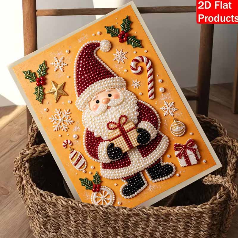 Weihnachts-Perlenmalerei-Set Handgemachtes DIY Weihnachtsmann-Geschenk Heimdekoration Malerei