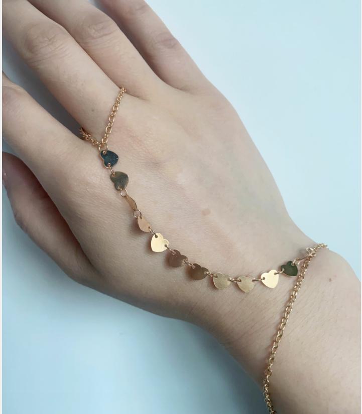 Women's Butterfly Pendant Chain Bracelet-Ring Jewelry