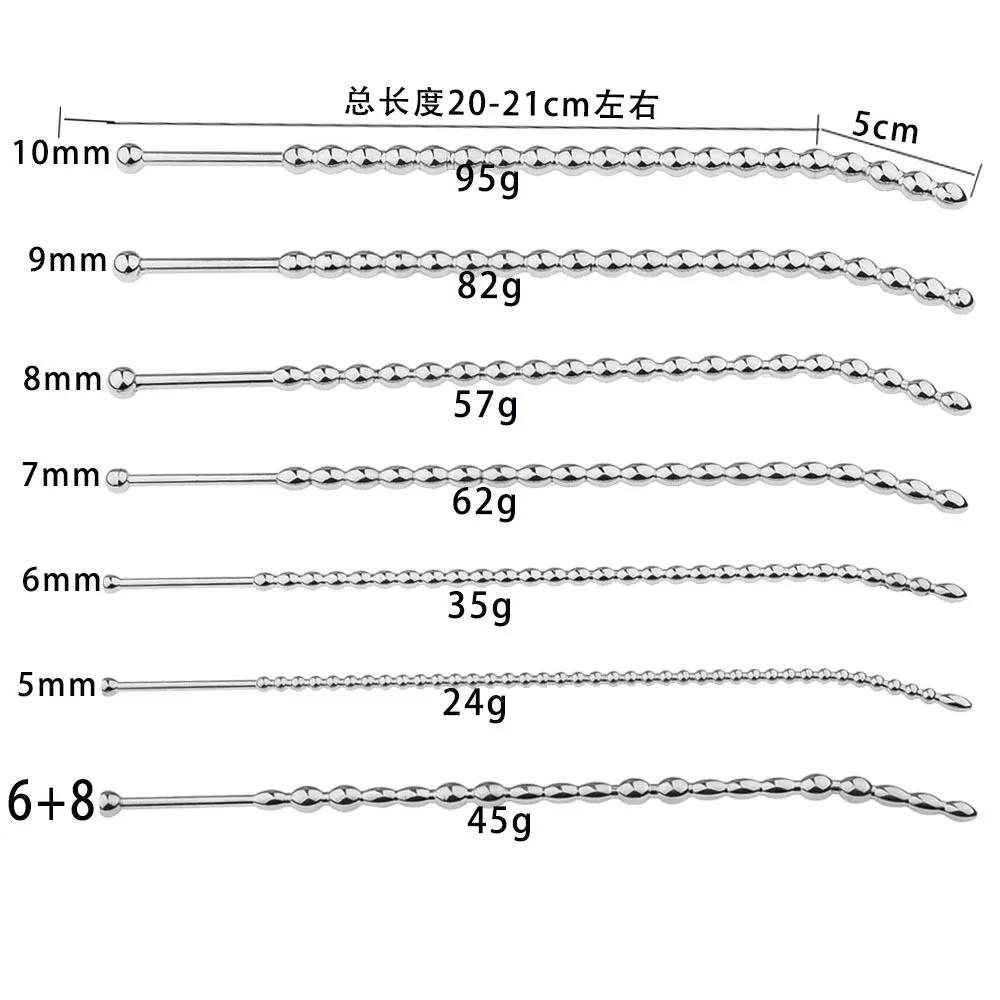 Manyjoy Stainless Steel/Silicone Long Male Urethra Plug Sounds Dilator Penis Plug Stretcher Men Rod  Insert Catheter Sex Toy