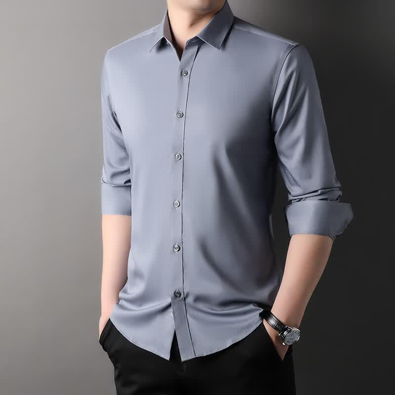 IMAGINEX Men s Classic Solid Business Casual Long-Sleeve Shirt 42