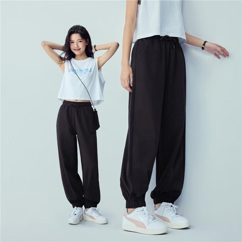 Giordano Women's Pure Cotton Loose Fit Drawstring Jogger Sweatpants