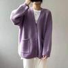 Spring and Autumn New Style, Korean V-neck, Loose Solid Color Knitted Cardigan, Sweater, Women's Coat