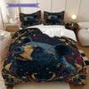 Schwarzbär-Muster Bettwäsche Steppdecke Set Bettbezug Kissenbezug Heimdekoration Geburtstagsgeschenk (1 Bettbezug + 2 Kissenbezüge, ohne Füllung)