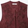 Spring 2025 Women's European & American Style Embroidered Suede Vest