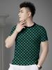 European Goods 2025 Summer New Men's Plaid Printed Short-Sleeved T-Shirt Trendy Brand Casual Round-Neck Top Half-Sleeved T-Shirt