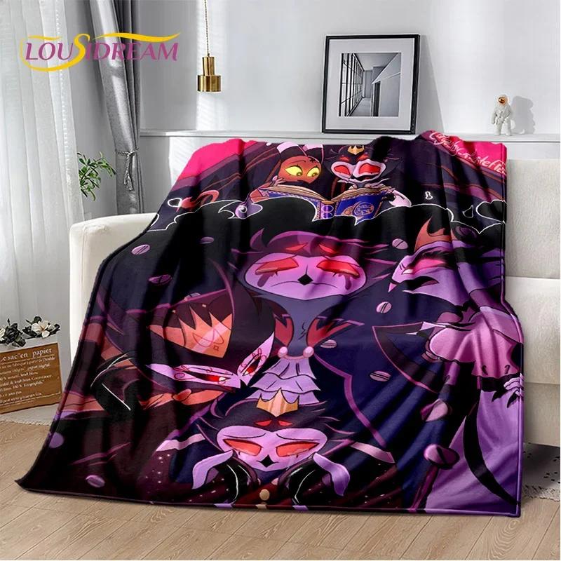 Cartoon H-Helluva Boss Blitzo H-Hazbin Hotel Soft Flannel Blanket for Bed Bedroom Sofa Picnic,Throw Blanket for Outdoors Leisure