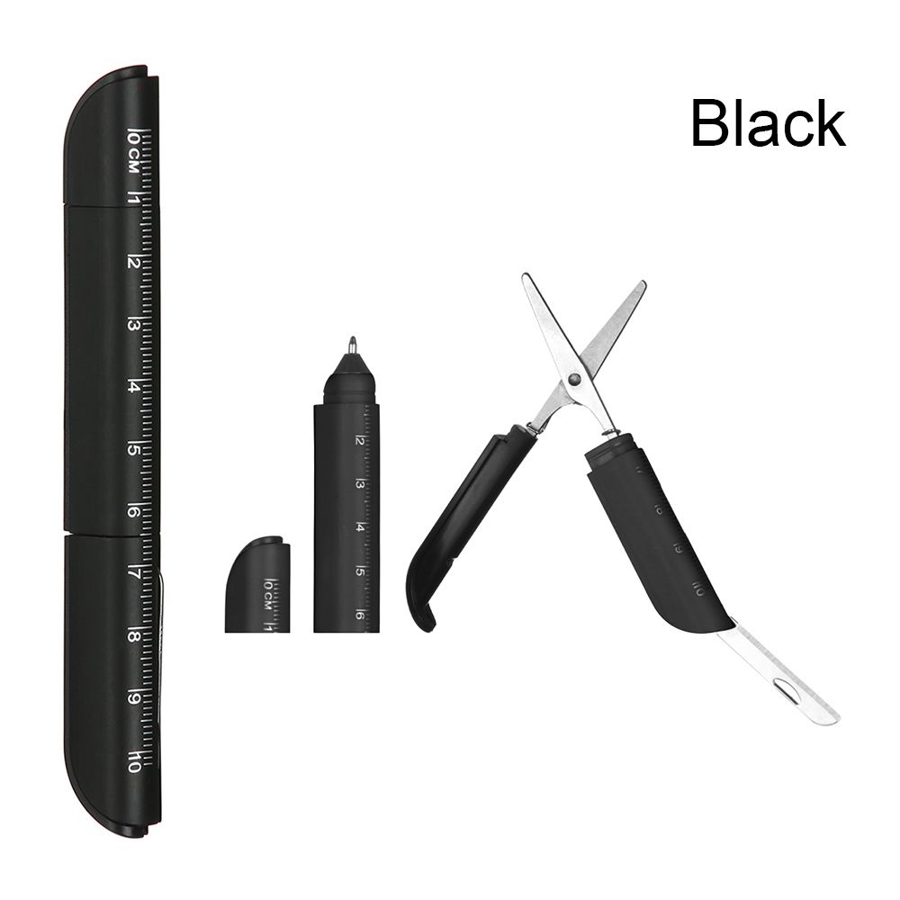 Writing Tool Stationery Plastic Ballpoint Pen Multifunction Signature Ballpen Ruler