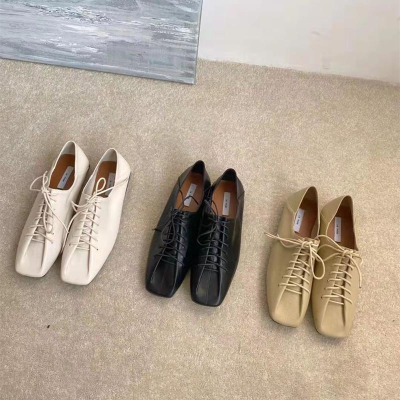 Mode Bailamos 2025 Damen Ballerinas Schnürschuhe Damen Eckige Zehenpartie Flacher Absatz Sandalen Frühling Loafers Schuhe Lässige Oxford Schuhe Damen Ballerinas Slipper