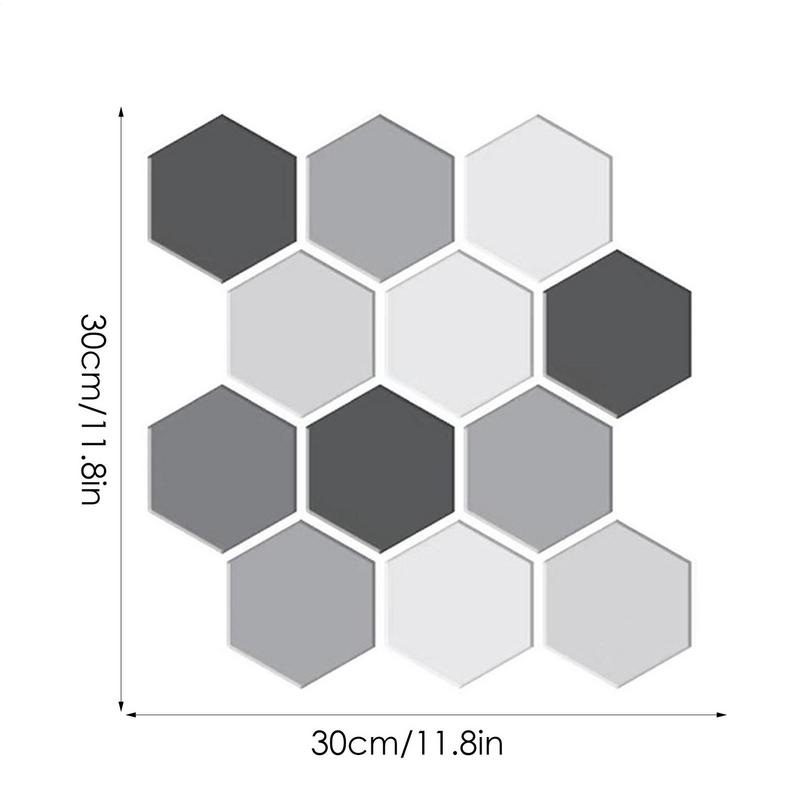 Wall Tile Stickers 10 Sheets Laundry Room Decals 3D Vanity Peel And Stick Wall Tile Hexagon For Kitchens Bathrooms Fireplace