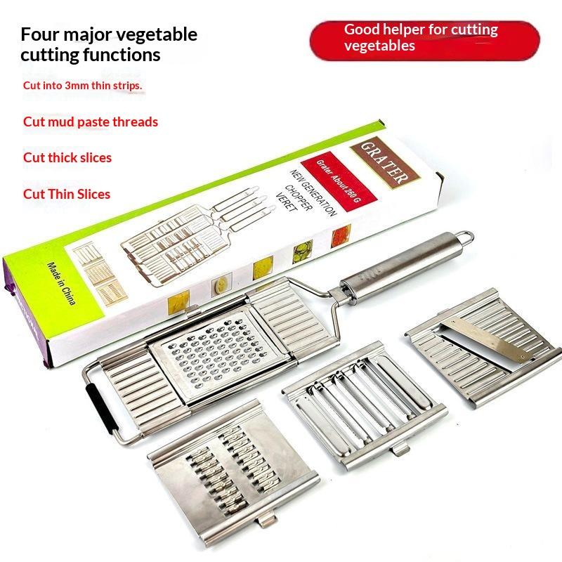 4 In 1 Vegetable Slicer Food Grade Stainless Steel Shredder Cutter for Daily Meal Prep Home Kitchen Usage