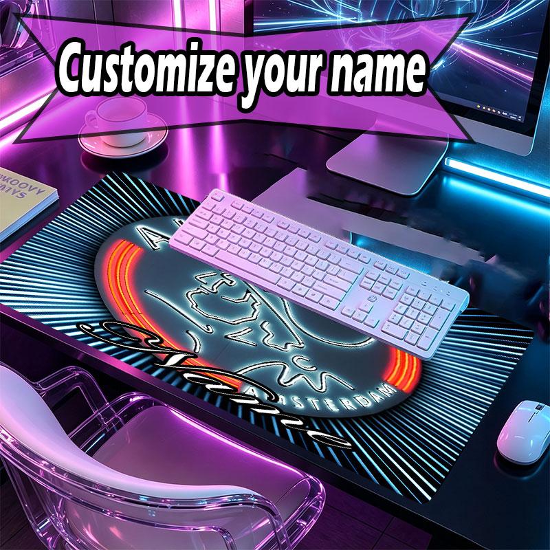 Custom Name Personalized Ajax Pattern Mousepad, Laptop PC Desk Mat, Decorative Desk Mat for Home Keyboard Pad Gift