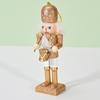 Stylish Nutcrackers Display Ornament Unique Wood Nutcrackers Desk Decoration with Gold and Silver Highlight for Party