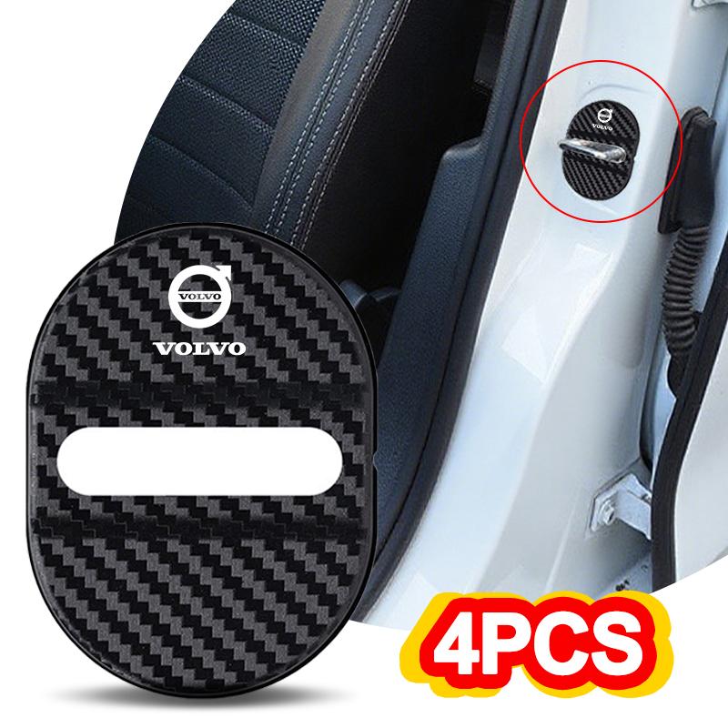 4PC Universal Car Door Lock Protector Cover Self-adhesive Anti Rust Sleeve For Volvo V50 XC60 V40 XC90 S60 XC40 S90 Olestar AWD