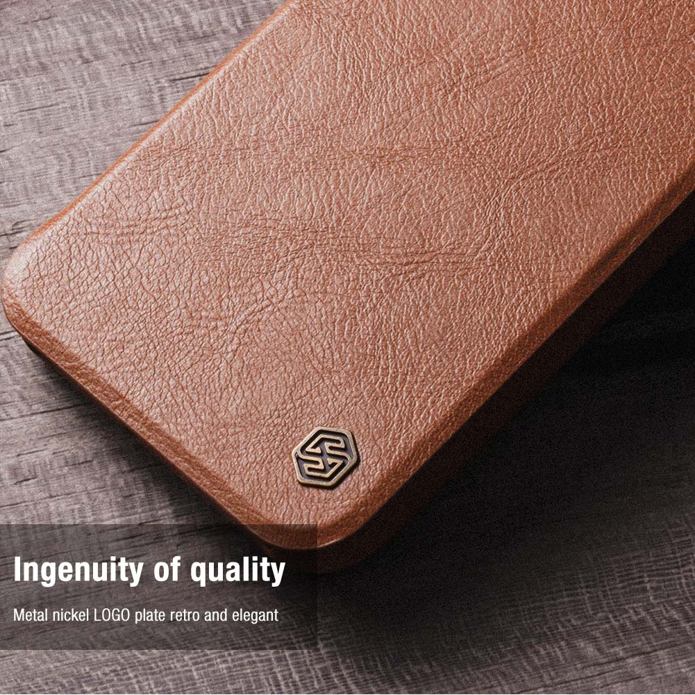 Xiaomi Redmi K40S K50 Pro ümbris Nillkin Qin Pro kaamera kaitsekate PU-nahast klappümbris kaarditaskuga