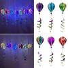 Sparkling Hot Air Balloon Wind Spinner Bright Film Colorful Design Hanging Wind Twister Luminous Film Transparent Material