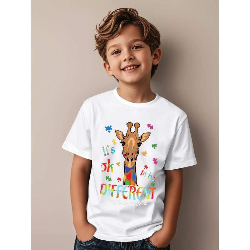 

European sizes It s Ok to Be Different Giraffe Puzzle, Casual Children s Wear, Suitable for Birthday Gifts, Daily Wear 98cm белый