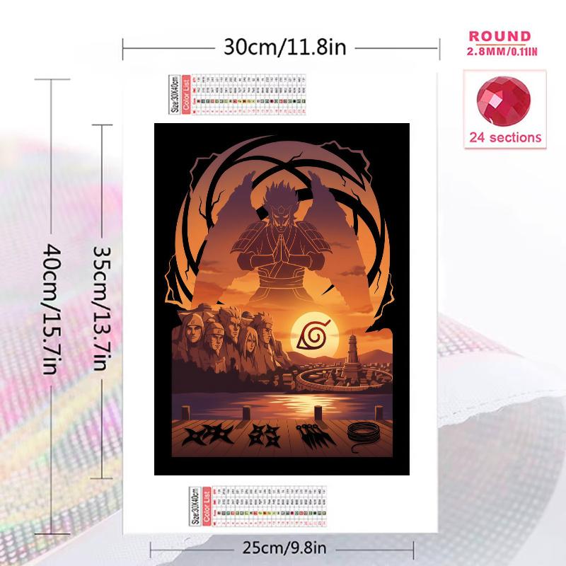 Naruto Tailed Beasts & Symbolic Art Set Pattern 3pcs 100% Round Full Drill 5D DIY Diamond Painting Embroidery Cross Stitch Rhinestone Décor